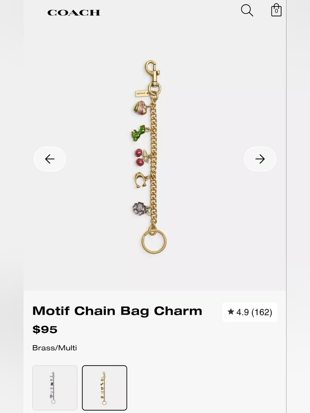 NWOT Coach Motif Chain